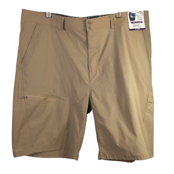 Reel Life NWT RipTide Short Men's XXL 2XL Shorts Tan Stretch Natural Quick Dry - Picture 3 of 7
